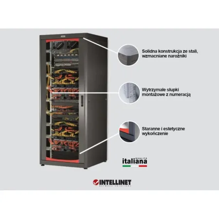 Szafa Rack 19 42u 800x800 Drzwi Szklane
